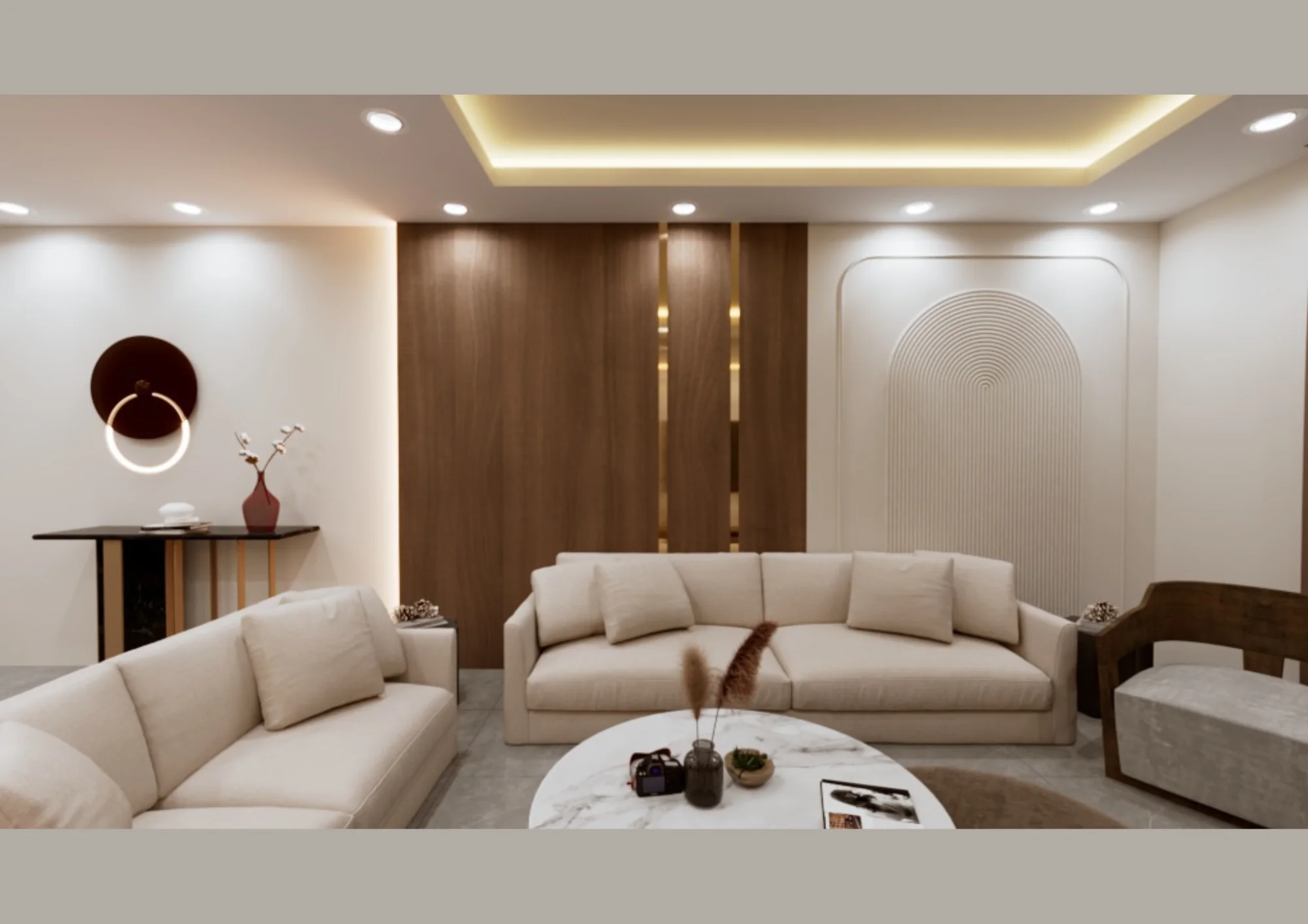 luxury living room interior design with modern false ceiling lighting by sidevision